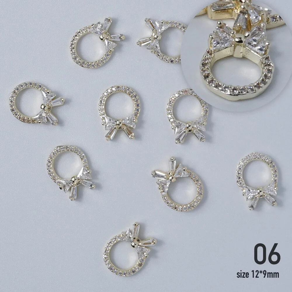 Nail jewelry 3D Alloy high quality zircon Butterfly Flower crystal Pearl Metal Manicure Nails DIY Accessories Nail Decor-Nail Inspo