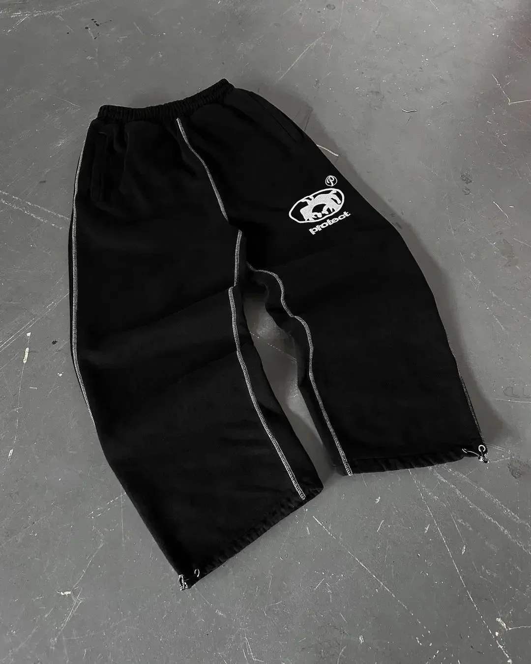 Aonga Y2k Baggy Pants Men Women Harajuku Hip Hop Graphic Embroidered Casual Pants Striped Gray Sweatpants High Waisted Straight Pants 1226 aonga