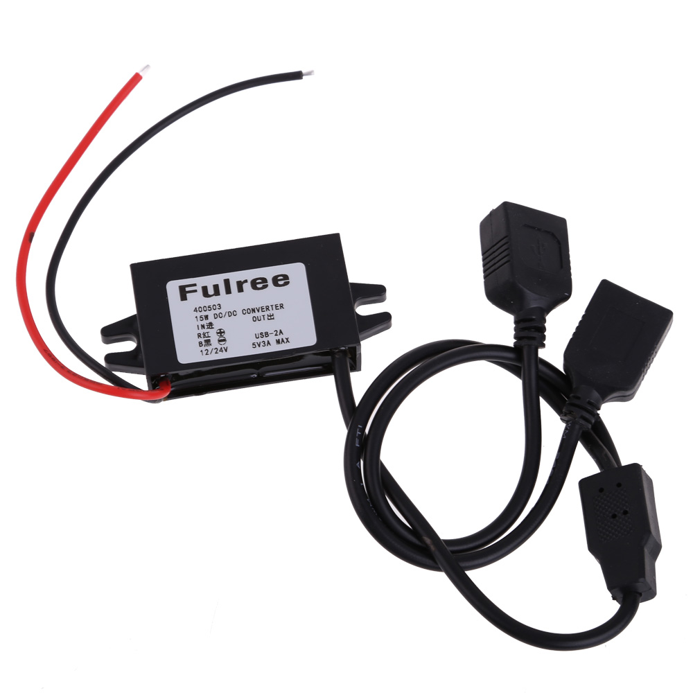 

Dual USB 12V 24V to 5V DC/DC Step-down Power Adapter Converter Inverter, 501 Original