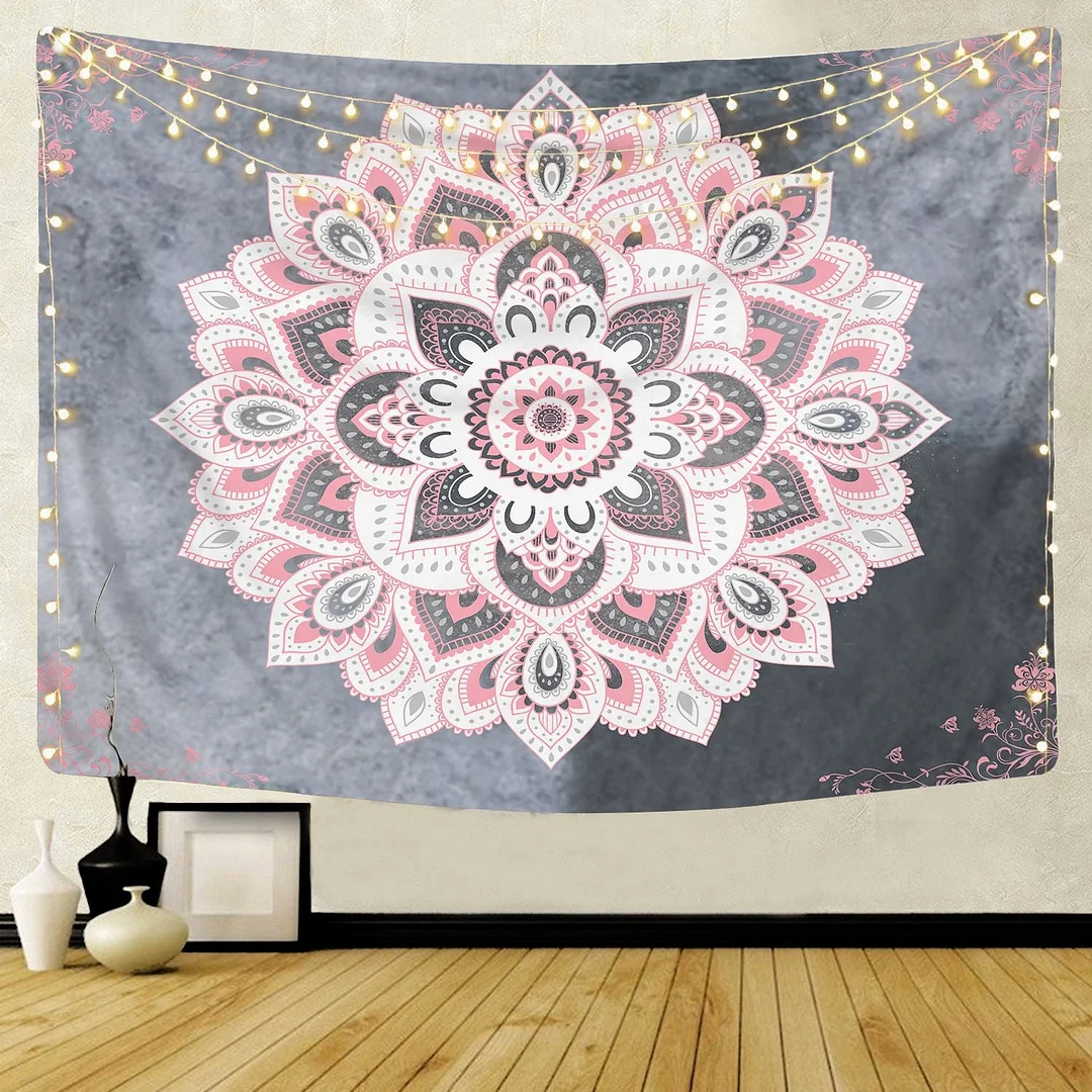 Large Mandala Pattern Indian Tapestry Wall Hanging Decoration Bohemian Beach Towel Polyester Thin Blanket Yoga Shawl Travel Mat