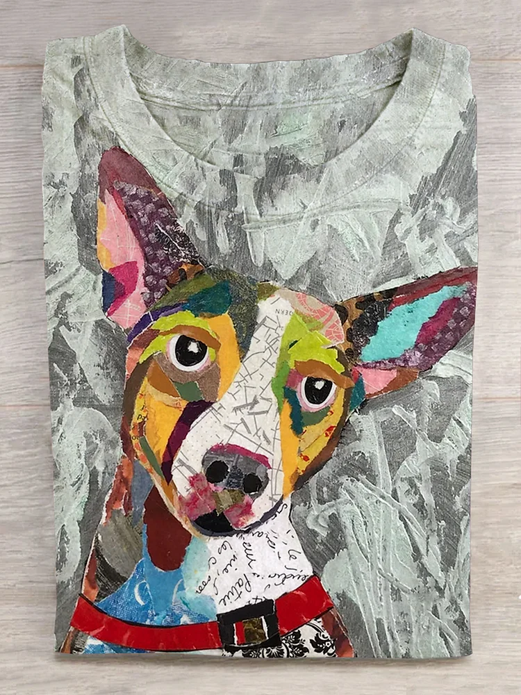 Funny Cute Dog Art Print T-shirt