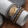 Colorful Multi Gemstone Crocheted Wristband Accessories