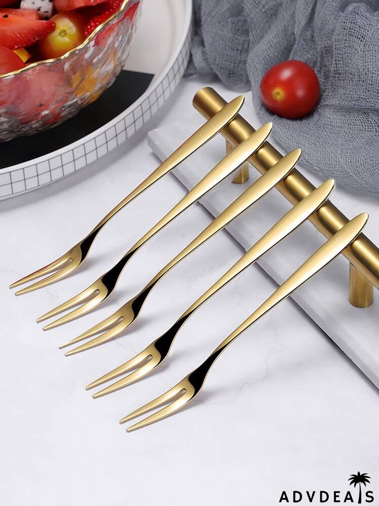 5pcs Stainless Steel Fruit Fork