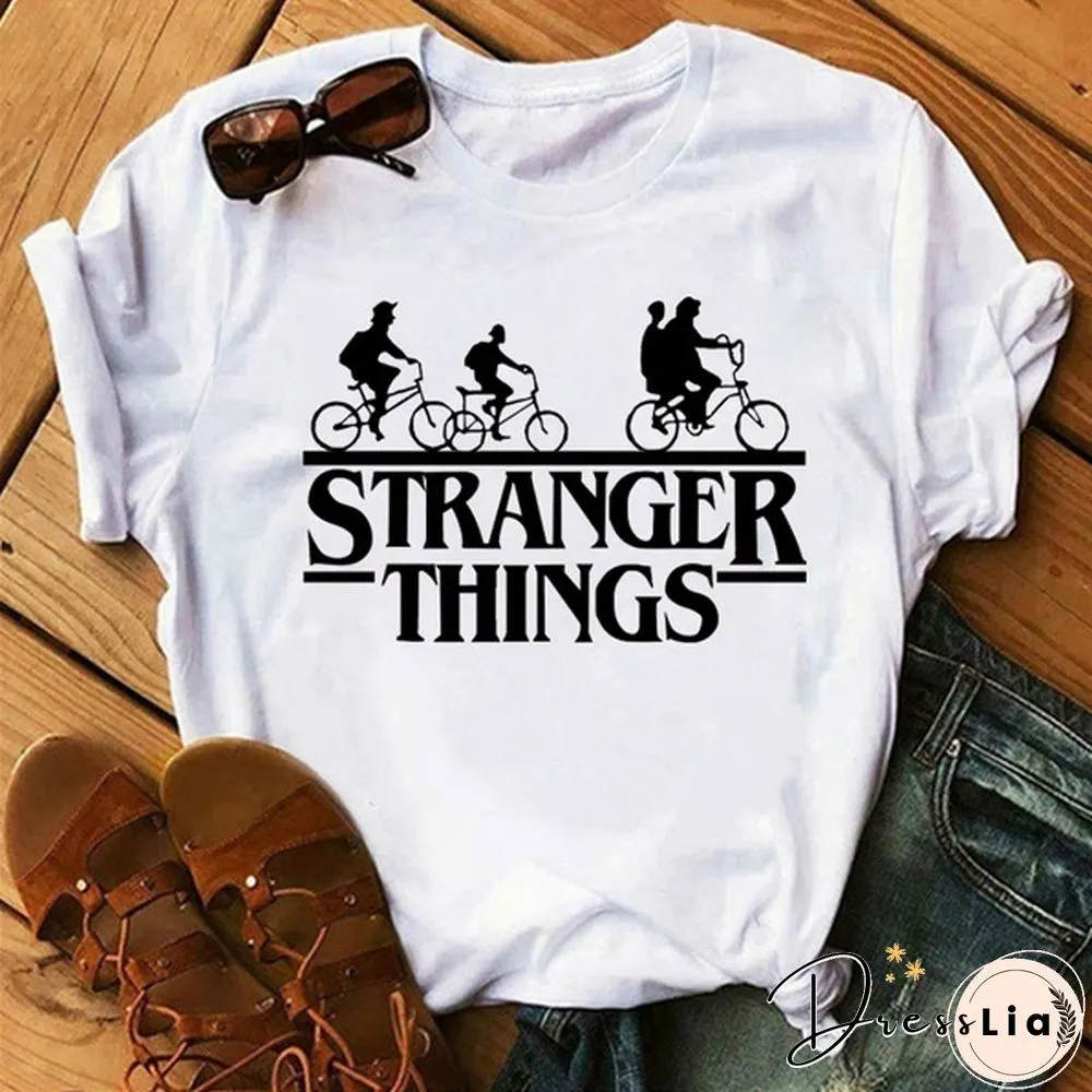 Hot Stranger Things Print T-Shirt Summer Casual Short Sleeve T Shirt Women Men Stranger Things Shirts
