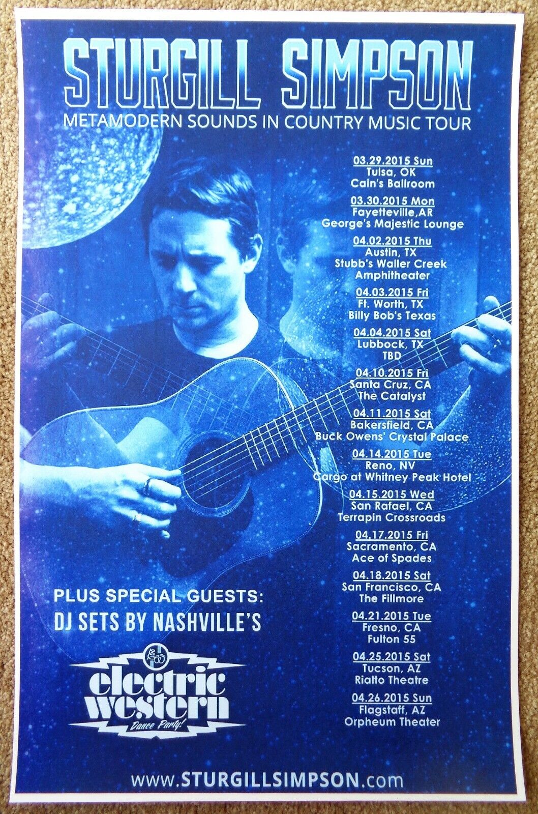 STURGILL SIMPSON Tour POSTER 2015 Spring Gig Concert