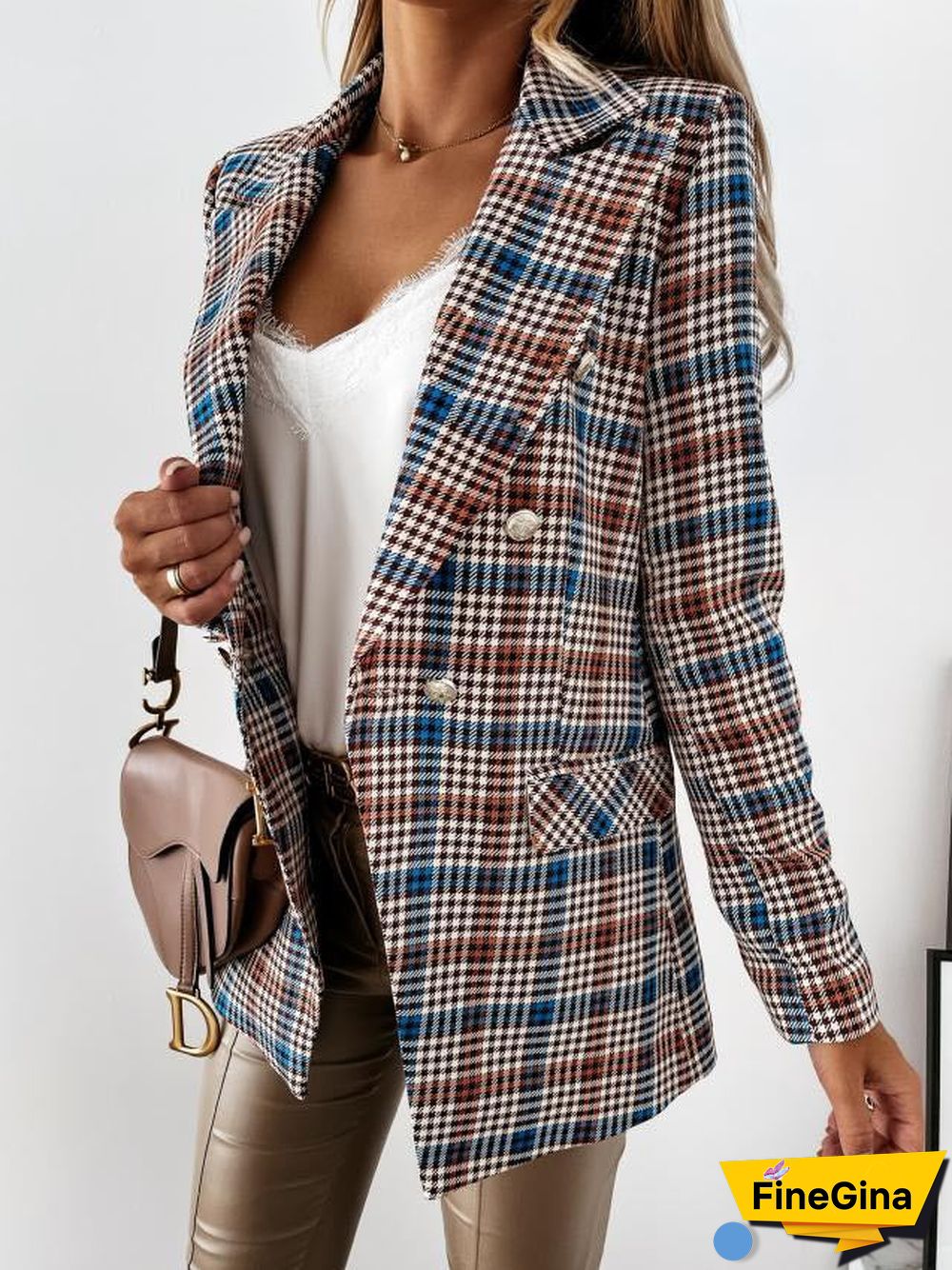 Blazer Lapel Collar Button Coat