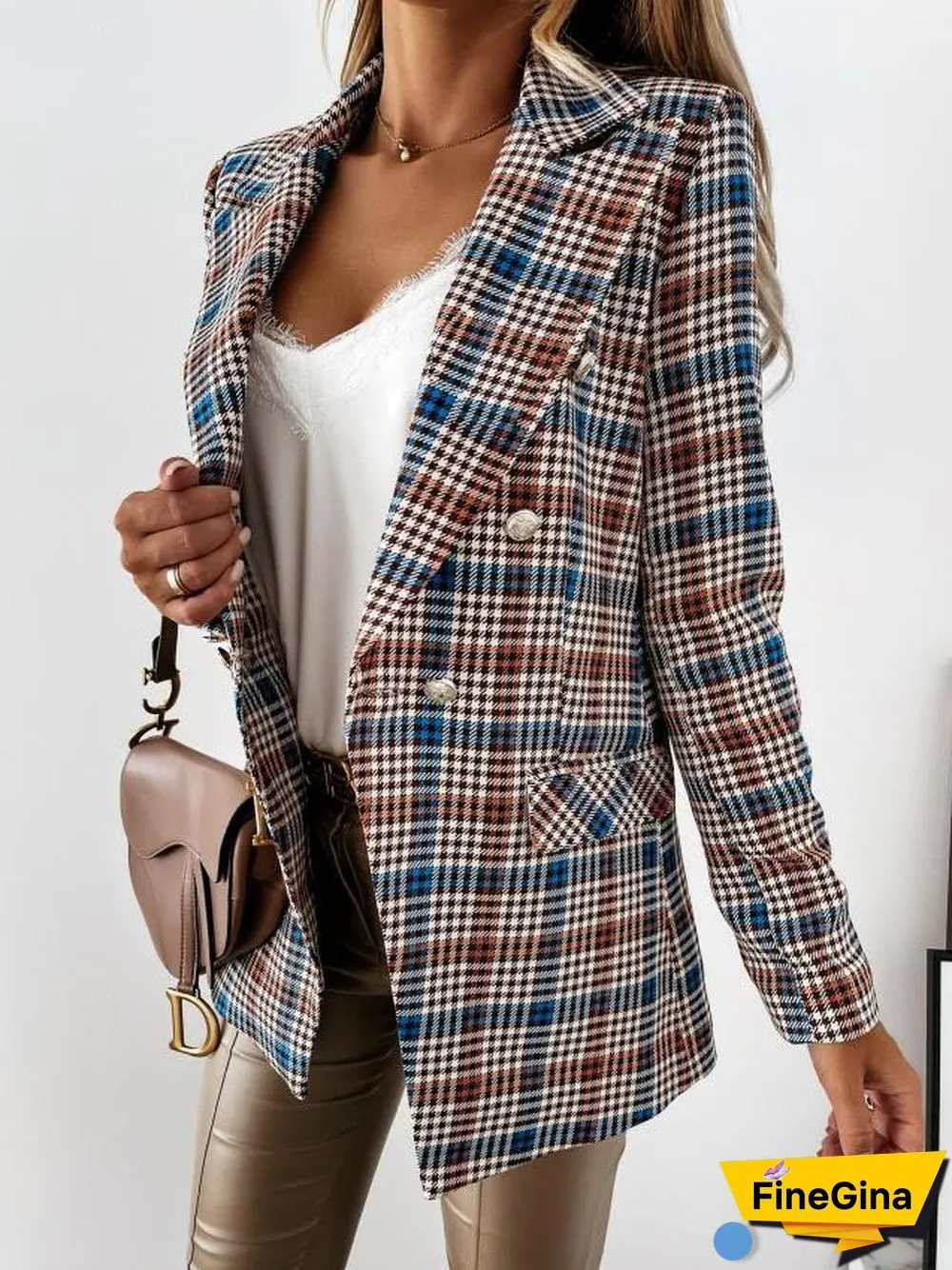 Blazer Lapel Collar Button Coat