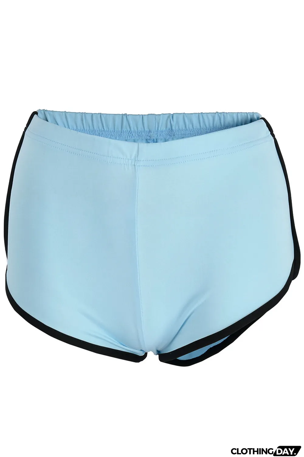 Turquoise Casual Sportswear Print Solid Patchwork Skinny High Waist Short