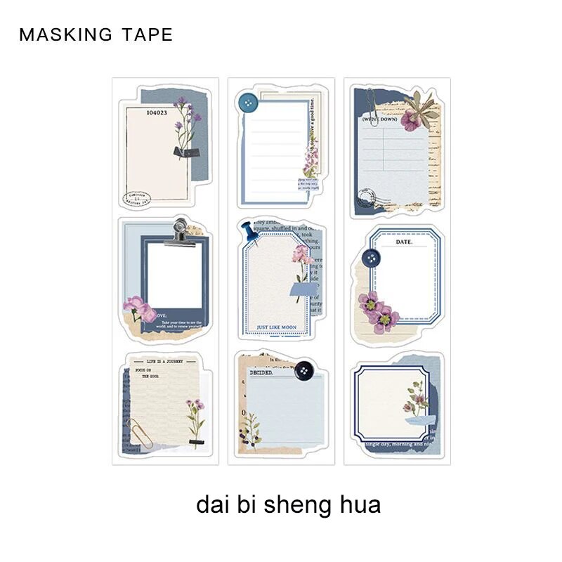 Journalsay 6 Sheets Flower Messenger Series Simple Border Landscaping Strip Tape