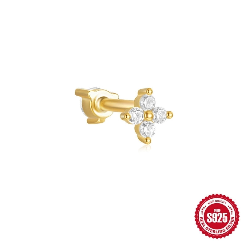 1 Piece 925 Sterling Silver Devil’s Eye Star Moon Ear Studs