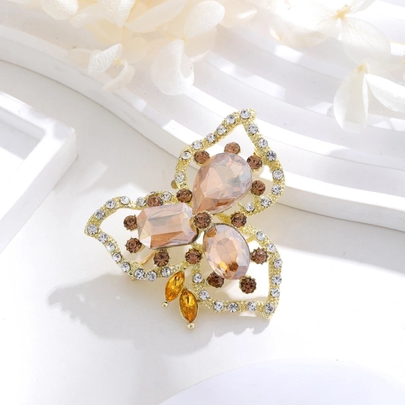 Ig Style Animal Flower Alloy Enamel Inlay Rhinestones Women’s Brooches