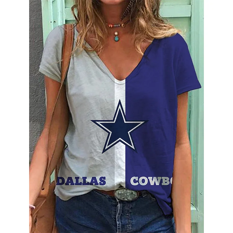 Dallas Cowboys Lightweight Short Sleeve V-Neck T-Shirt