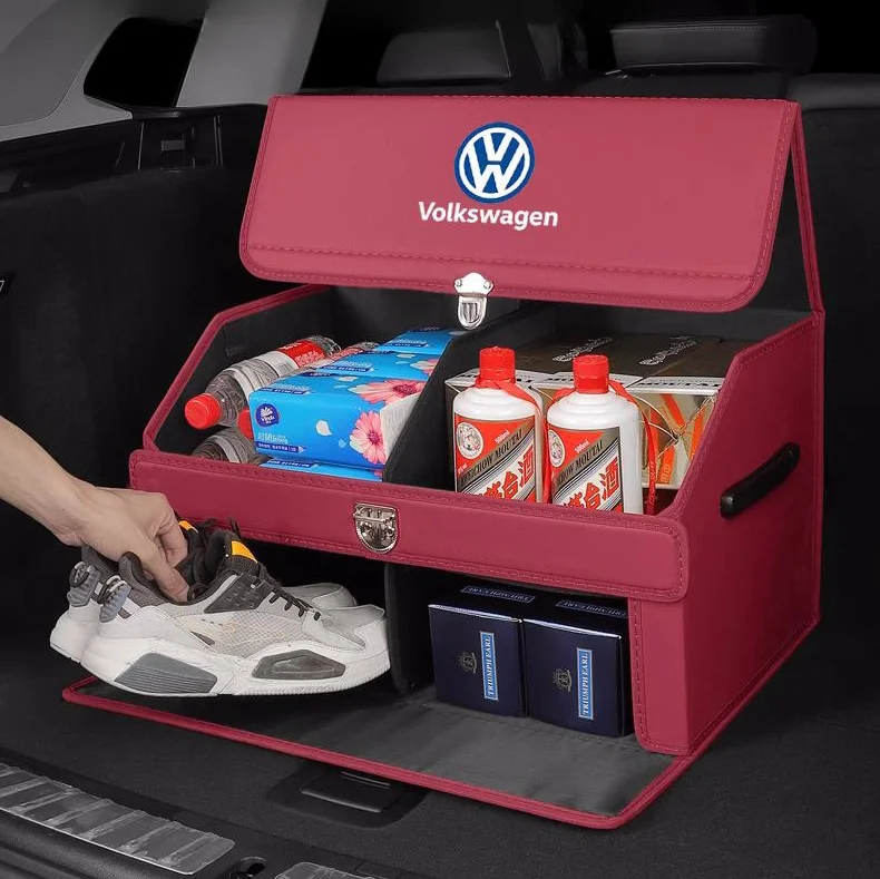 Car double layer trunk nappa leather storage box