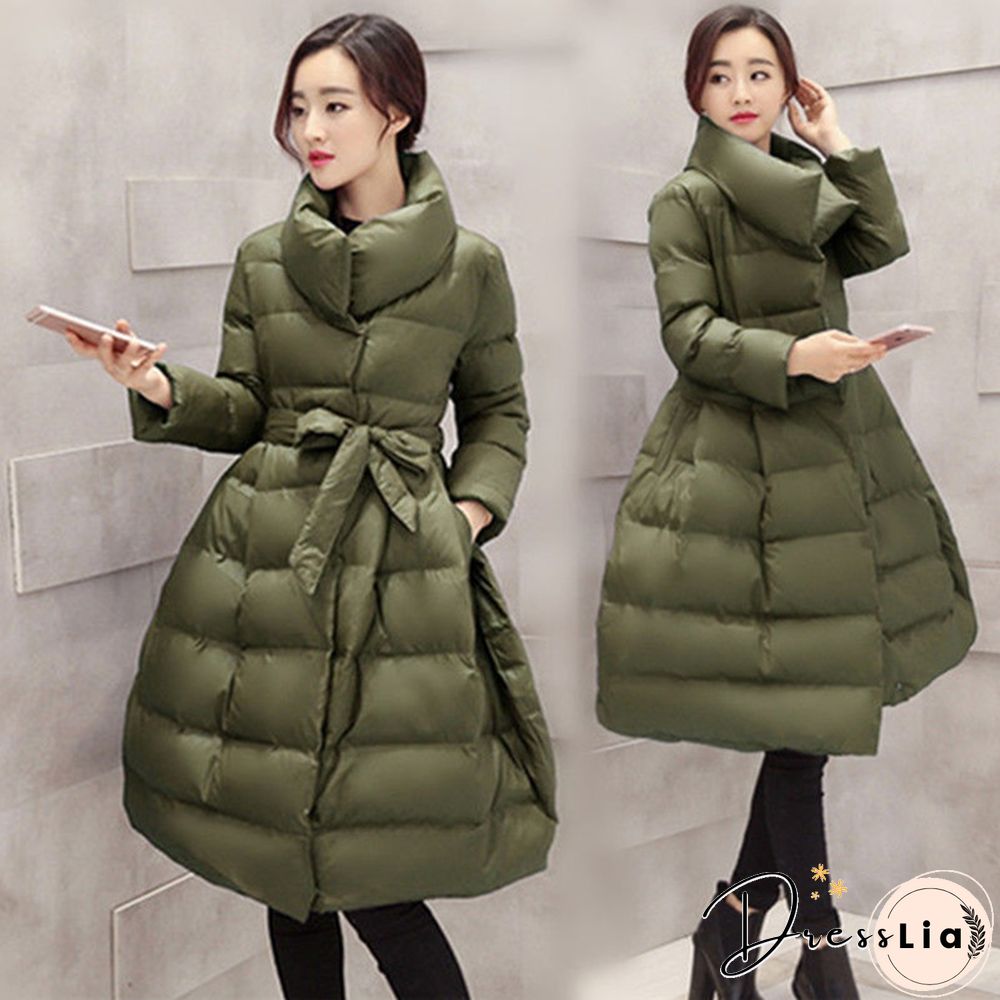 New Women Winter Down Jackets Warm Long Slim Coat And Jacket Female Big Swing Women Snow Outwear