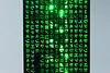 Cyberpunk Green Code Light Hacker Code Text Night Light Atmosphere Light Text Light Box Ornaments Surrounding Model