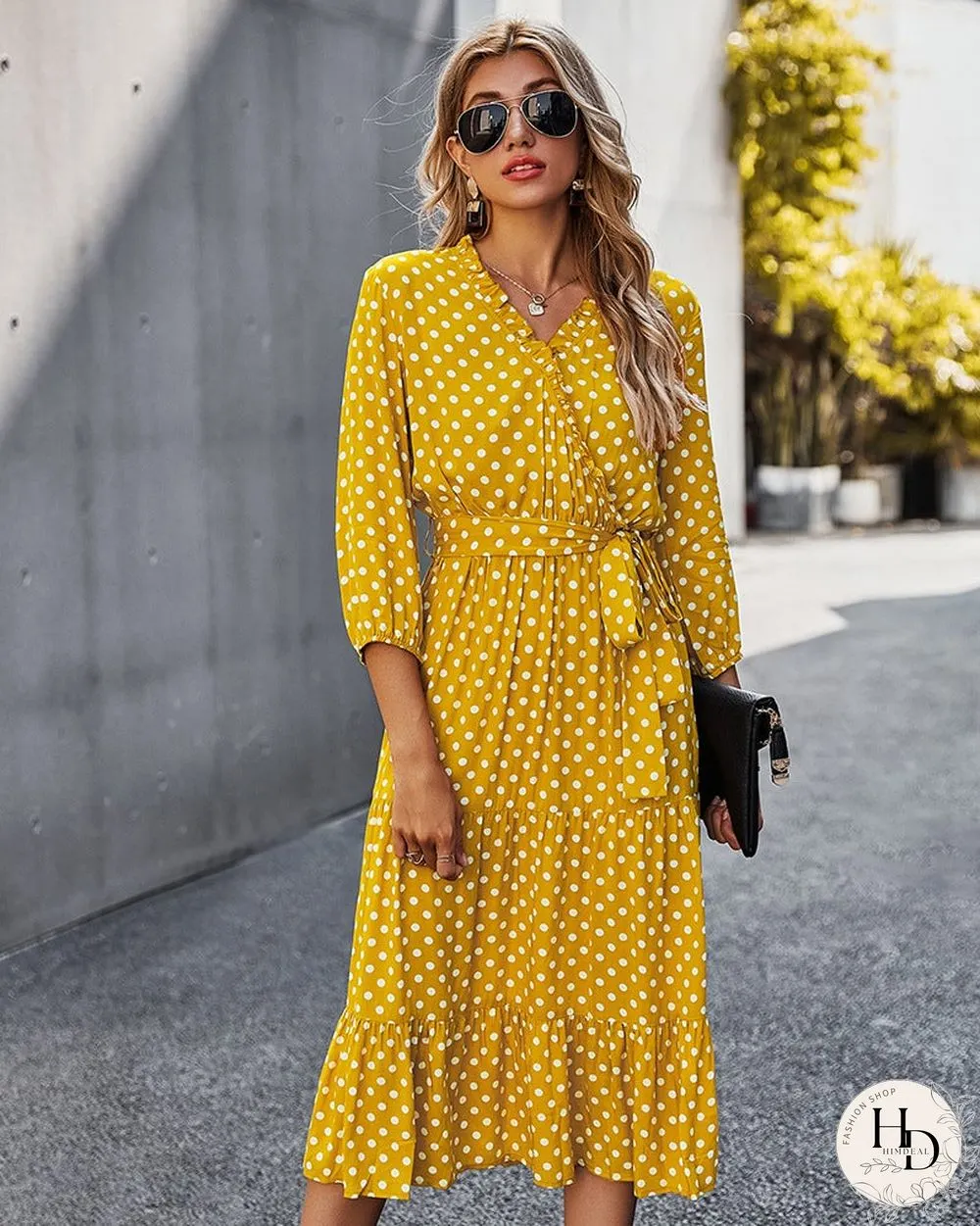 Women's Spring and Summer Classic Polka Dot Print Dress Women