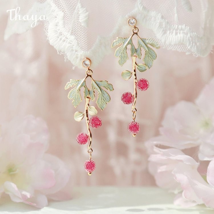Thaya Pink Berry Earrings