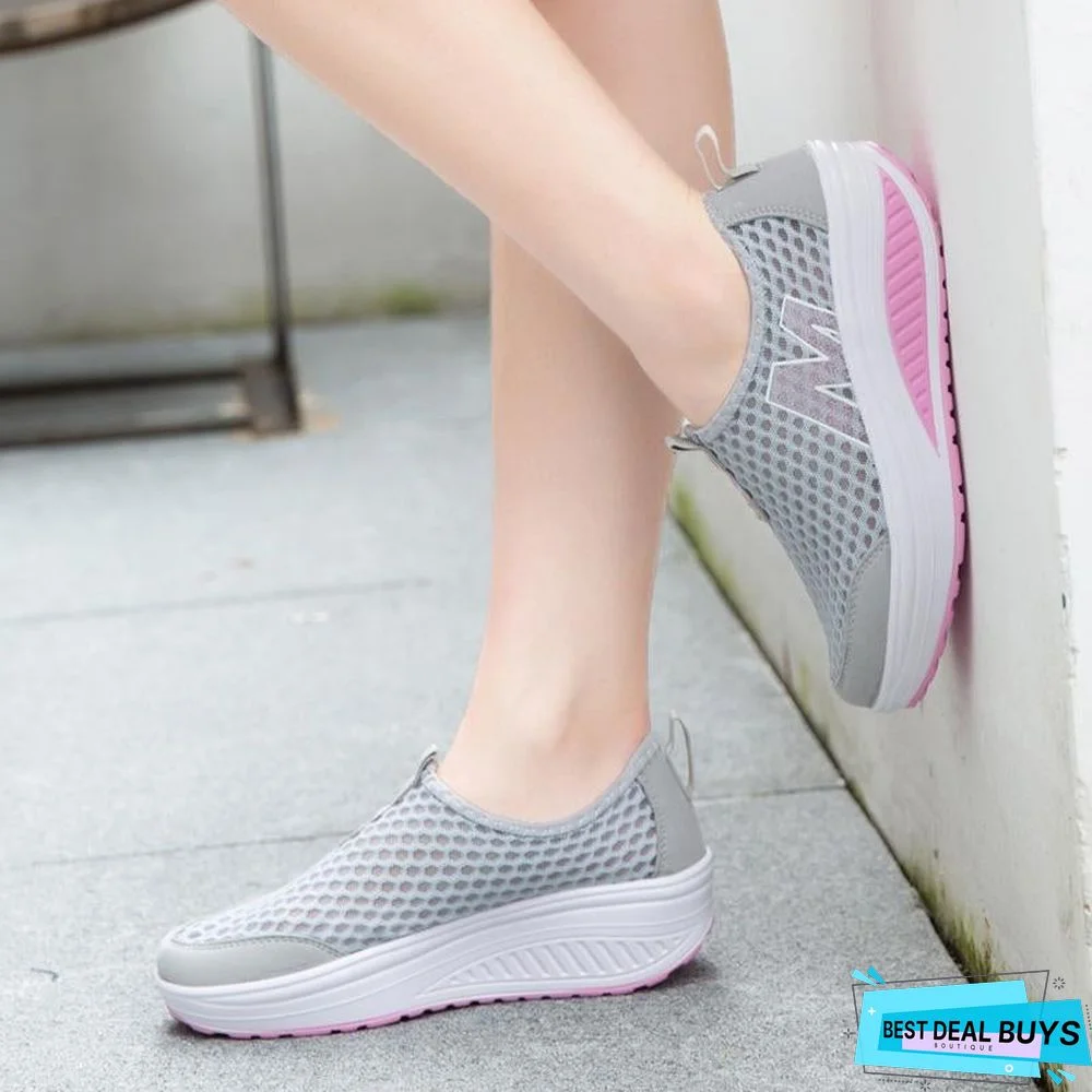 Women's Shoes Casual Breathable Sport Fashion Shoes Walking Flats Height Increasing Women Loafers
