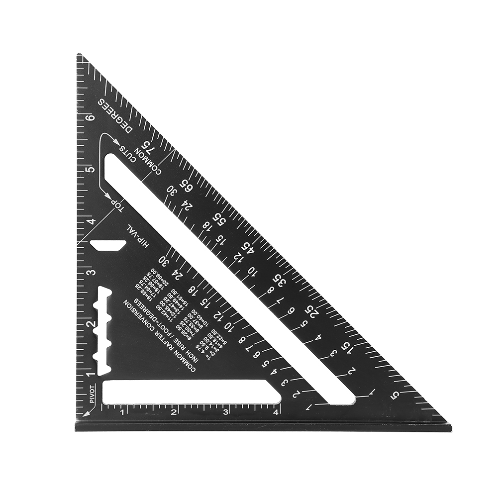 

Metric 7 inch Aluminum Alloy Triangle Ruler Layout Angle Protractor (Black), 501 Original