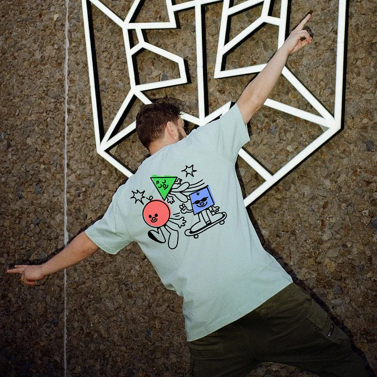 Line And Block Printing T-shirt