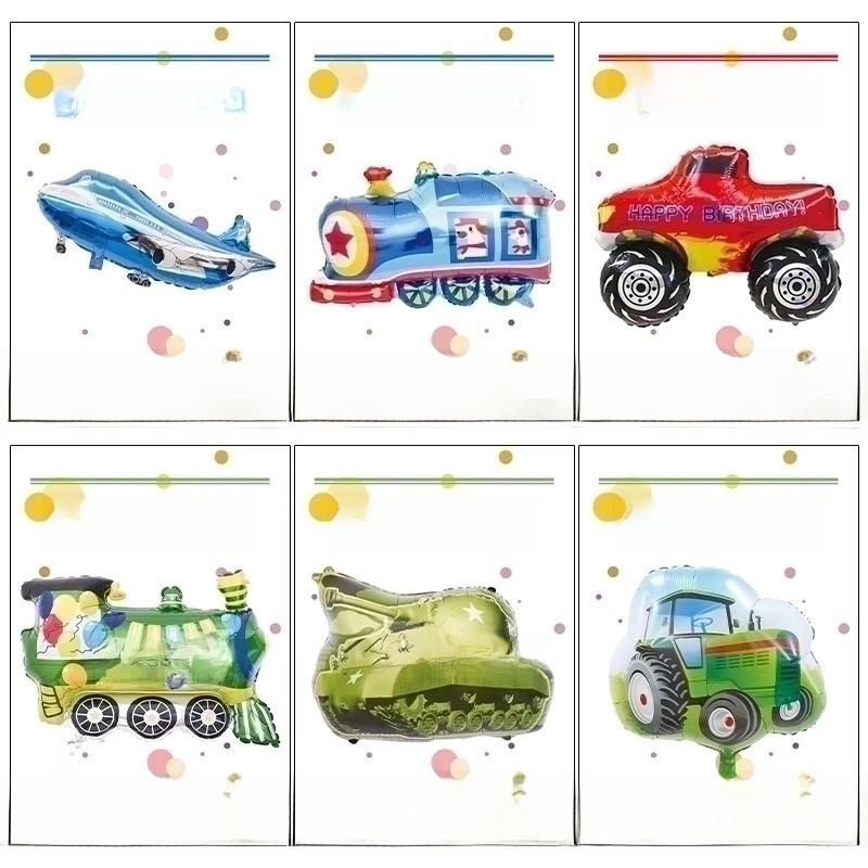 Birthday Cartoon Style Cute Car Airplane Aluminum Film Indoor Party Balloons