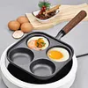 4-Cup Cast Iron Egg Frying Pan with Handle Pancake Pan Egg Cooker Fried Egg Pan