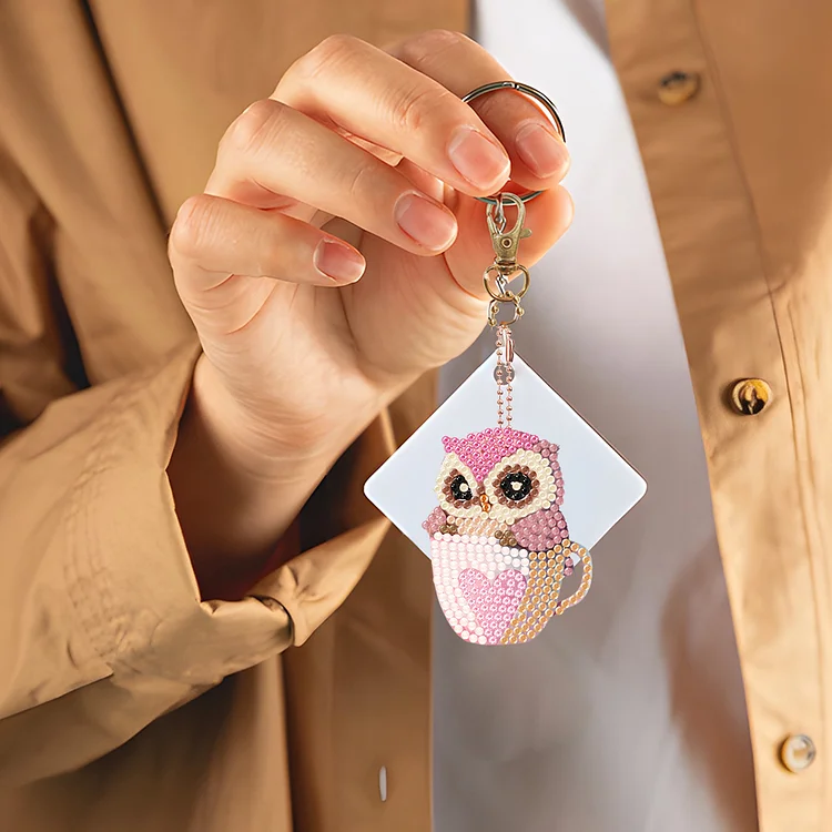 5/6Pcs DIY Diamond Painting Keychain Butterfly Owl Diamond Art