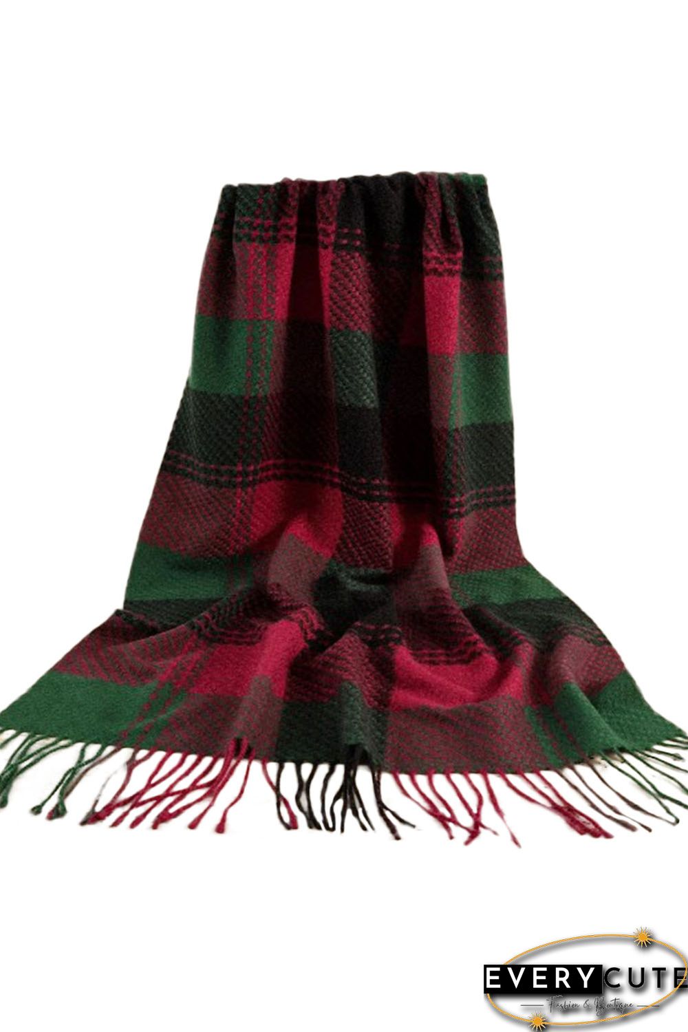 Red Green Plaid Christmas Fashion Scarf