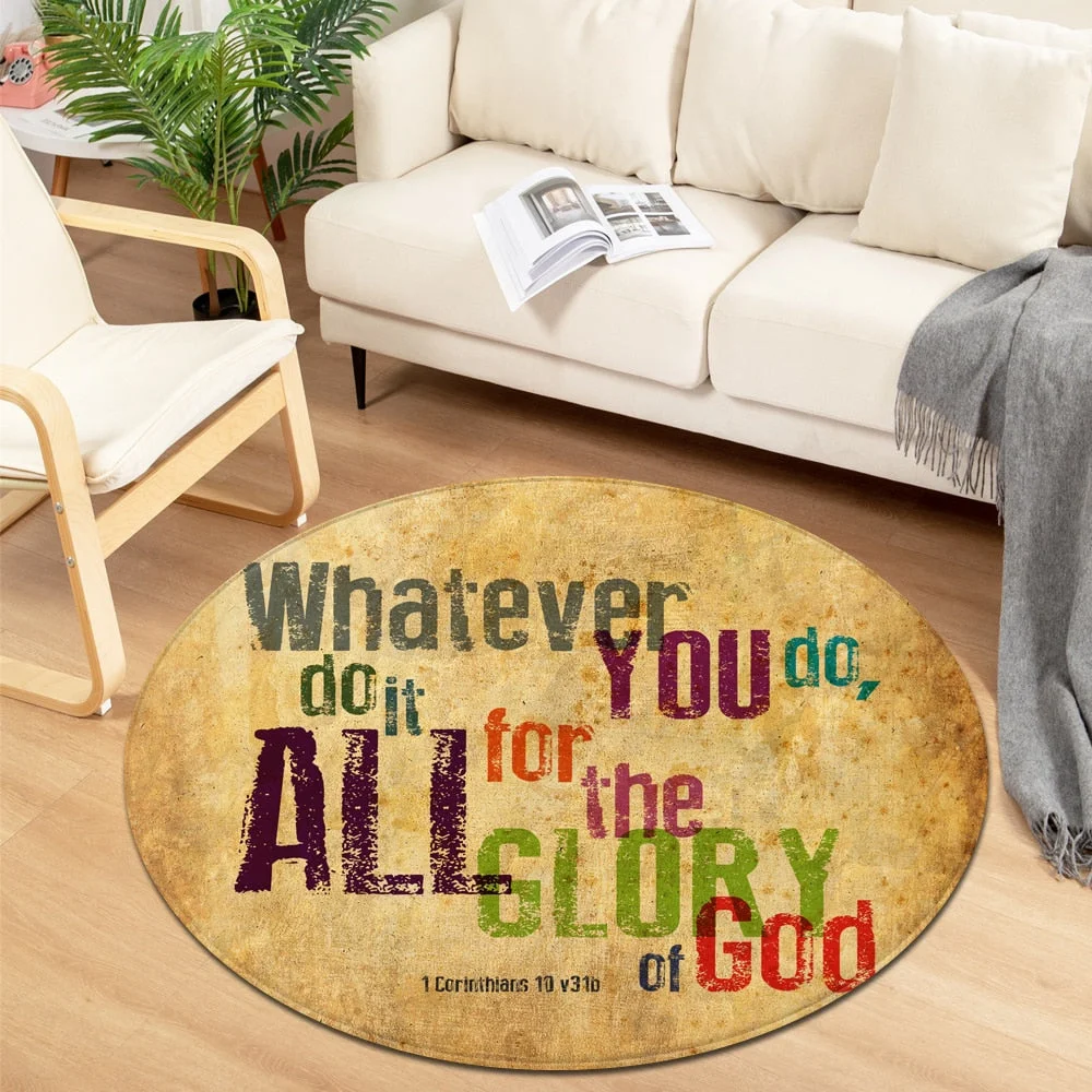 Modern Round Carpet Children Bedroom Bedside Mat Living Room Chair Large Carpet Home Kids Room Decorative Anti-Slip Floor Rugs