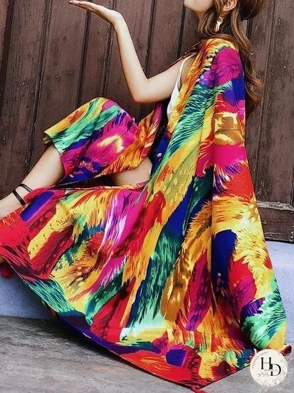 Fringed retro ethnic wind totem cotton and linen sunscreen shawl-5