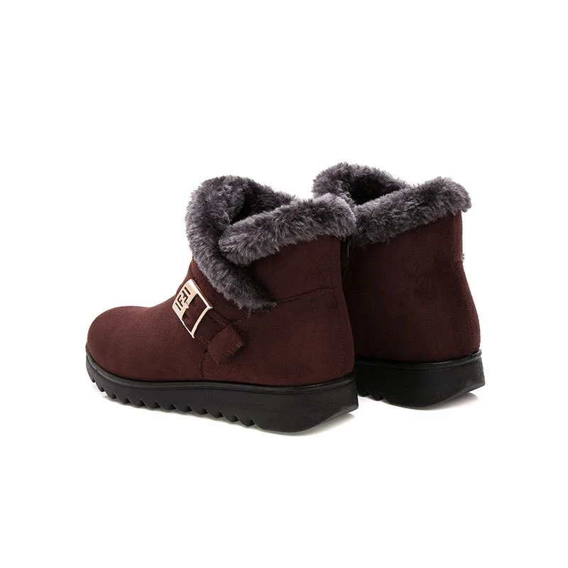 Churchf Churchf Bird Winter Warm Cotton Boots And Velvet And Thick Mother Cotton Shoes Soft Sole Non-Slip Mother Shoes Short Boots Hair
