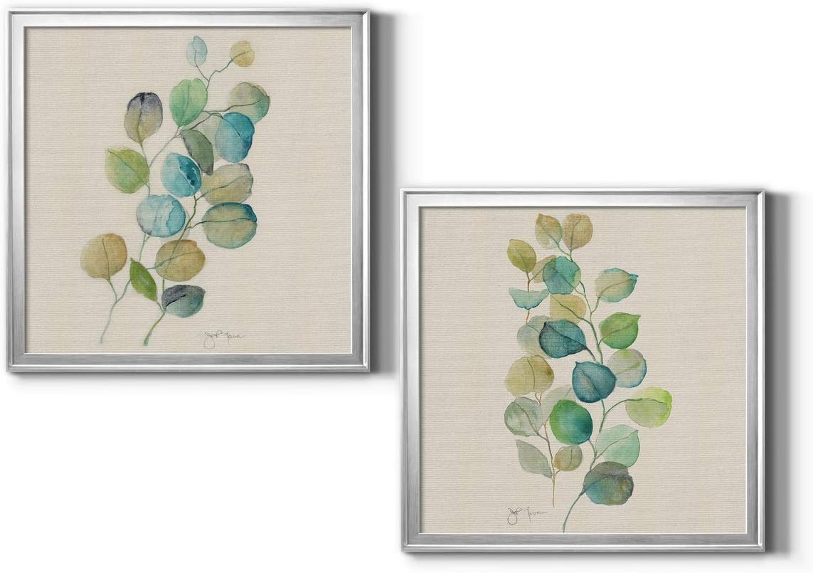 Neutral Color Wall Art, Wall Dcor Canvas, Beaches, Floral, Animals, Bohemian, & Vintage Styles, Ready to Hang -Silver Framed, Eucalyptus I 22X22 22X22