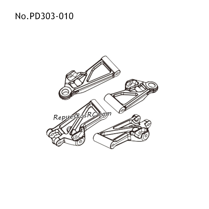 PD RACING TK16 Piezas para Coches RC Brazo Oscilante Inferior Delantero y Trasero PD303-010