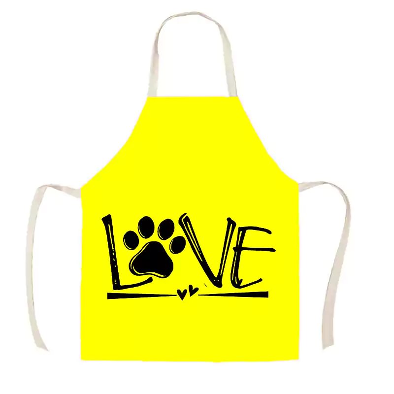Letclo™Linen Kitchen Apron - Love(Dog) letclo 