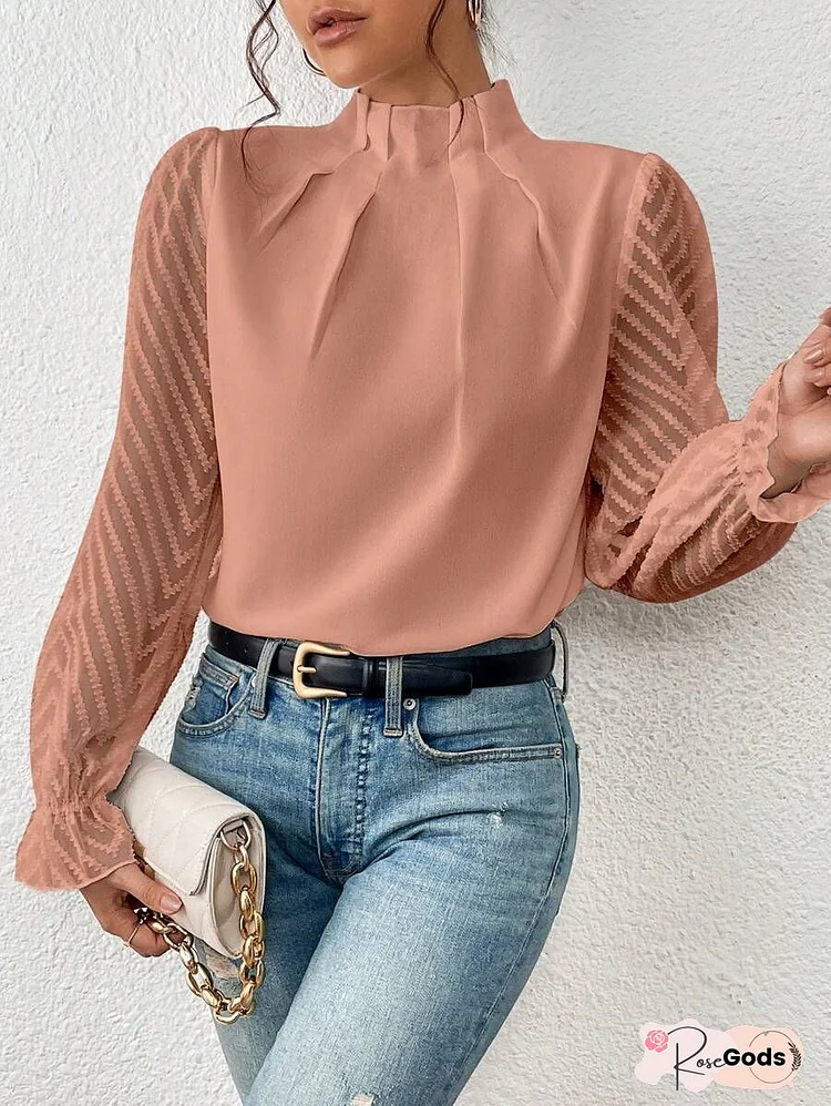 Women's Elegant Blouses New Spring Autumn Printed Ladies Shirt Fashion Korean Casual Tops Loose Turtleneck Long Sleeve Pullover