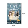 Cat In Bathtub - Vintage Metal Signs(12*16Inch) - Cat