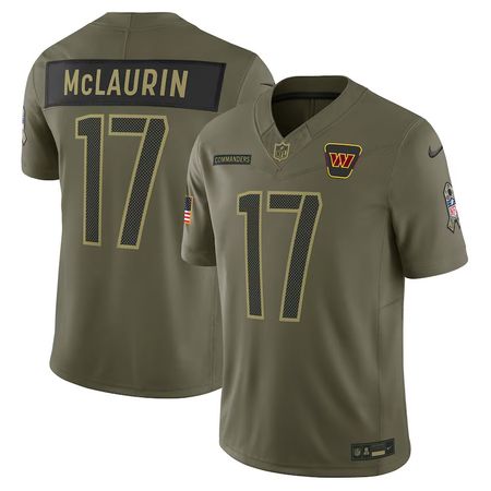Youth Washington Commanders #17 Terry McLaurin  Olive 2025 Salute to Service Limited Jersey