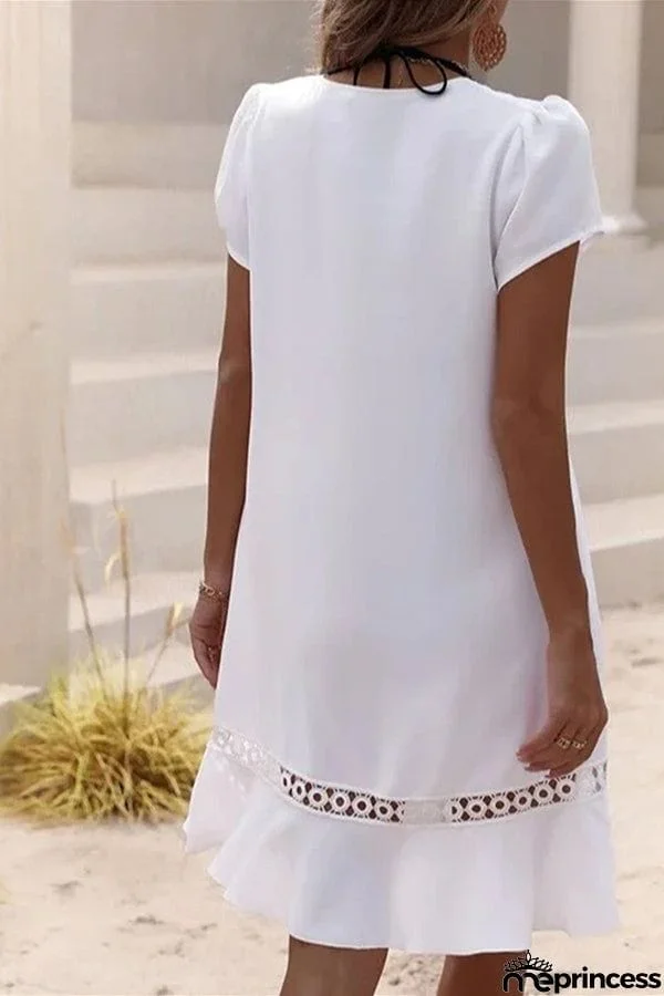 Loose fit solid color dress (with belt)