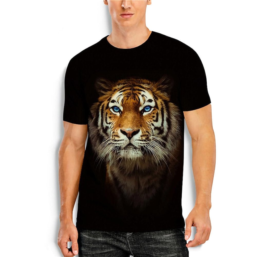 3D Graphic Short Sleeve Shirts Tiger