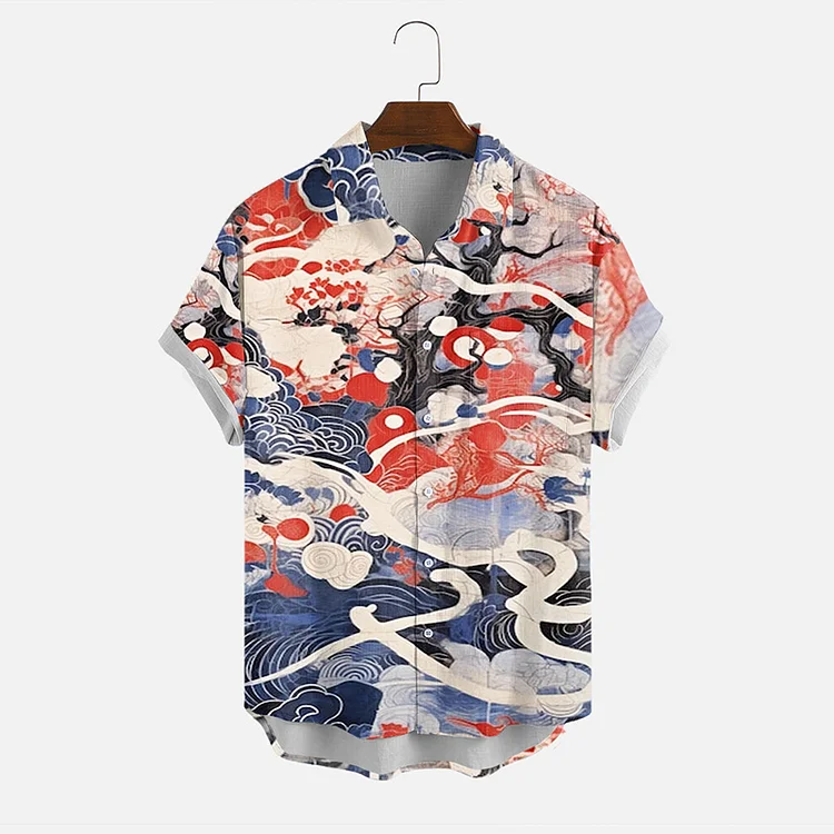 Simpfit Herrenhemd mit japanischer Kunst und inspirierendem Design für den Urlaub