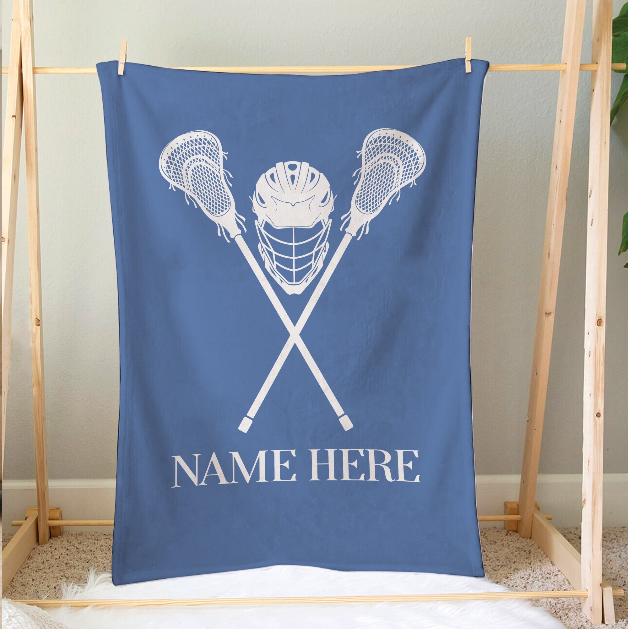 kustomball Lacrosse Blanket{Custom Name Blankets, Personalized Name