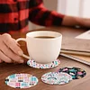 8pcs Flower DIY Diamond Painting Wooden Coasters