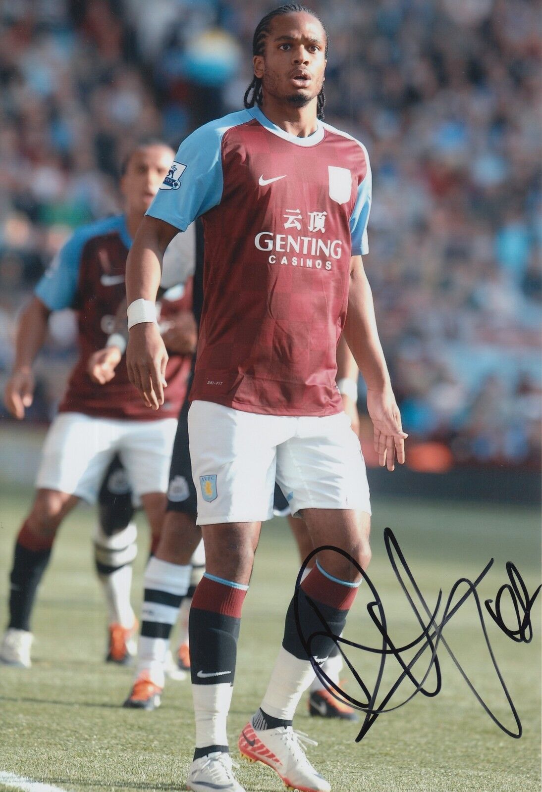 ASTON VILLA HAND SIGNED NATHAN DELFOUNESO 12X8 Photo Poster painting.