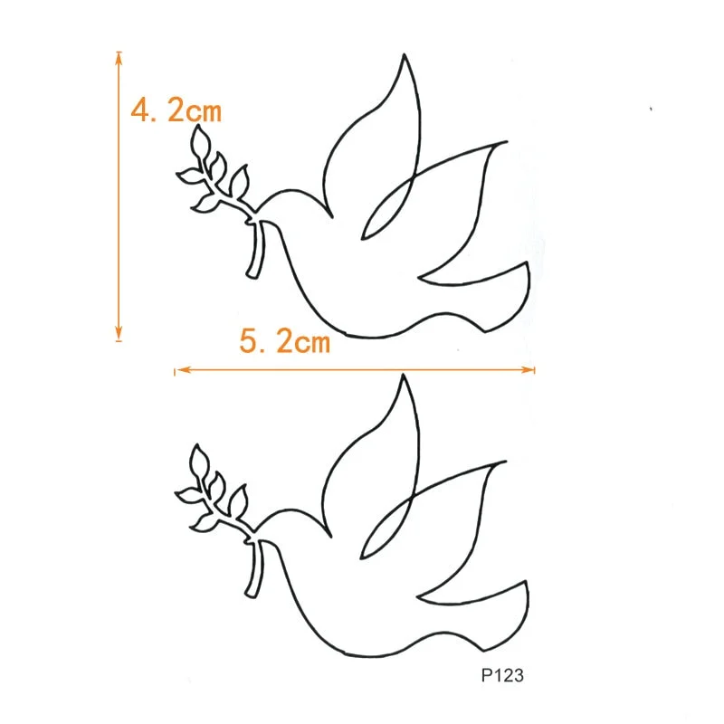 Peace Dove Waterproof Temporary Tattoo Stickers Tatouage Fake Tatoo Body Art Flash Tattoo Henna Tatoo Men Art Tattoo Stuff