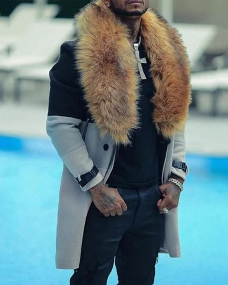 Men's Fur Long Jacket