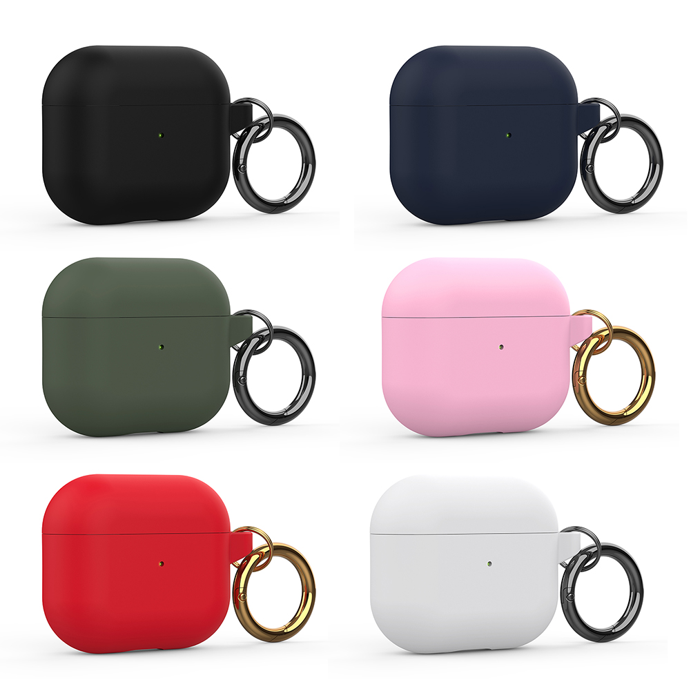 

For Airpods 3 Case Magnetic Wireless Charging Silicone Cover with Keychain, Pink, 501 Original