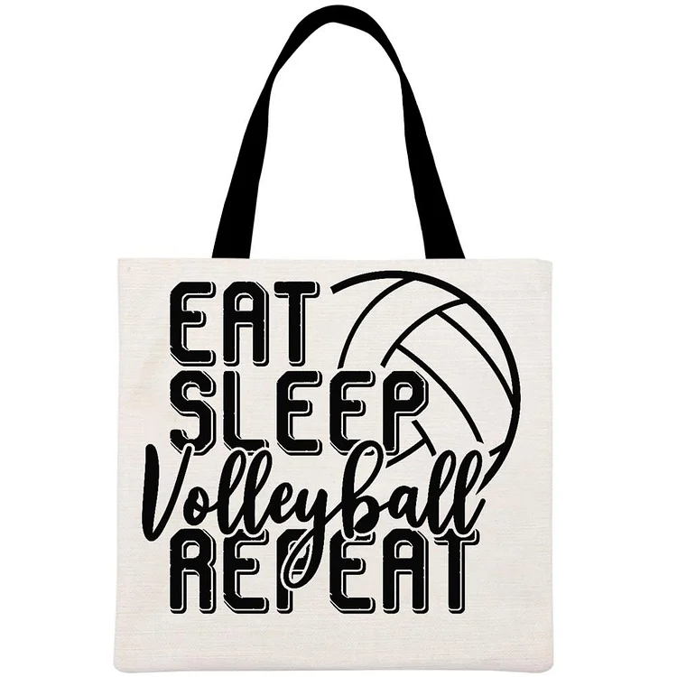 Eat Sleep Volleyball Repeat Printed Linen Bag-Annaletters