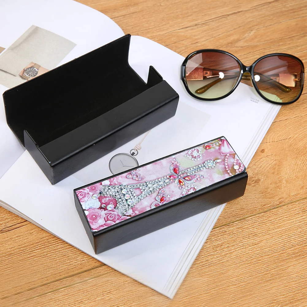 DIY Leather Diamond Painting Glasses Storage Case Mosaic Kit (Q33 Tower)