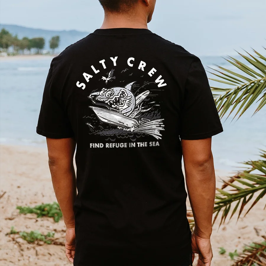 Salty Crew Find Refuge In The Sea Printed Men's T-shirt