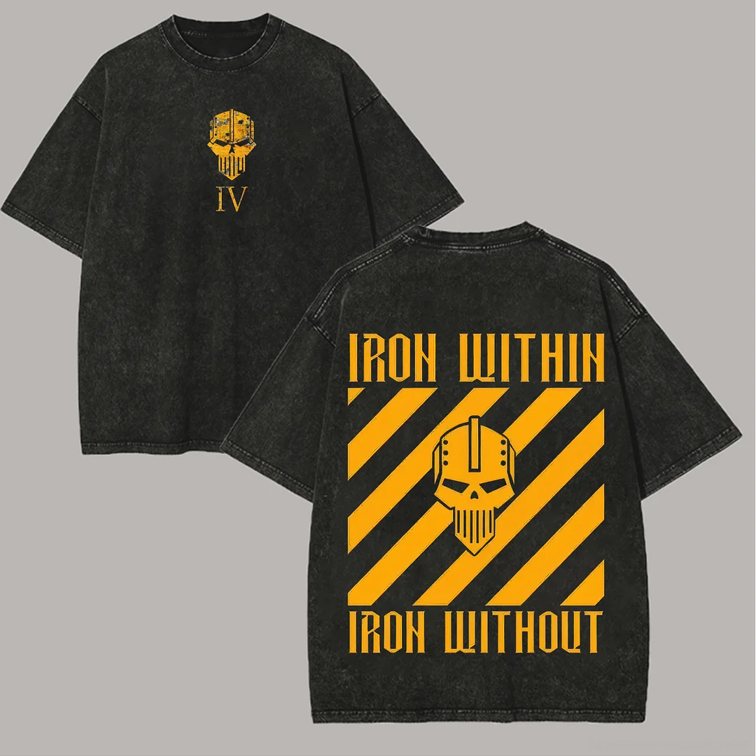 Iron Within Printed Unisex Washed T-shirt